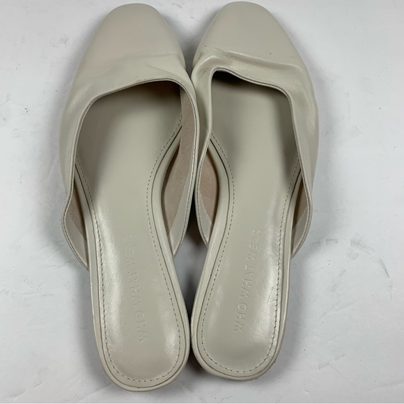 Who What Wear Davidson Mules Flats Ivory Leather Women's Size 9 NWOB 7133 - Picture 6 of 10